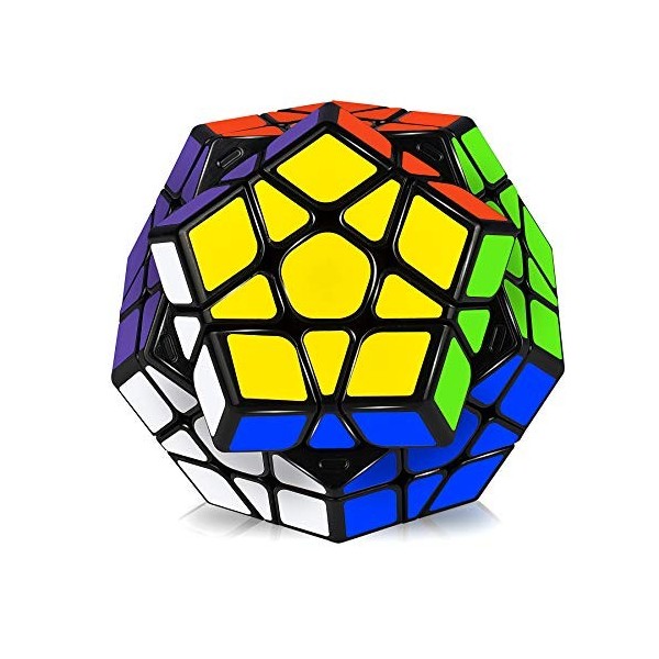 JQGO Megaminx Speed Cube 3x3, Dodecahedron Vitesse Cube Magique Cubo avec Autocollant de PVC pour Enfants et Adultes, Facile 