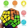 JQGO Megaminx Speed Cube 3x3, Dodecahedron Vitesse Cube Magique Cubo avec Autocollant de PVC pour Enfants et Adultes, Facile 