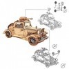 ROBOTIME Voiture Bulle Vintage Puzzle 3D Bois Maquette Bois Casse Tete Adulte Mecanique Bois Kit De Construction De Modèles D