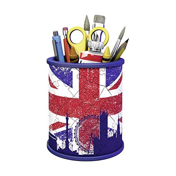 Ravensburger - Puzzle 3D Pot à Crayons - Union Jack - A partir de 6 ans - 54 pièces numérotées à assembler sans colle - Acces