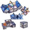 2 en 1 Cube Magique Étoile, Magic Star Cube, 3D Puzzle Cube, Cube 3D Infini, Cube Transformant Jouet Anti-Stress, Cube de Vit