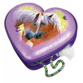 Ravensburger 3D Puzzle 11171 - Herzschatulle Pferde - 54 Teile - Aufbewahrungsbox für Pferde-Fans AB 8 Jahren: Erlebe Puzzeln