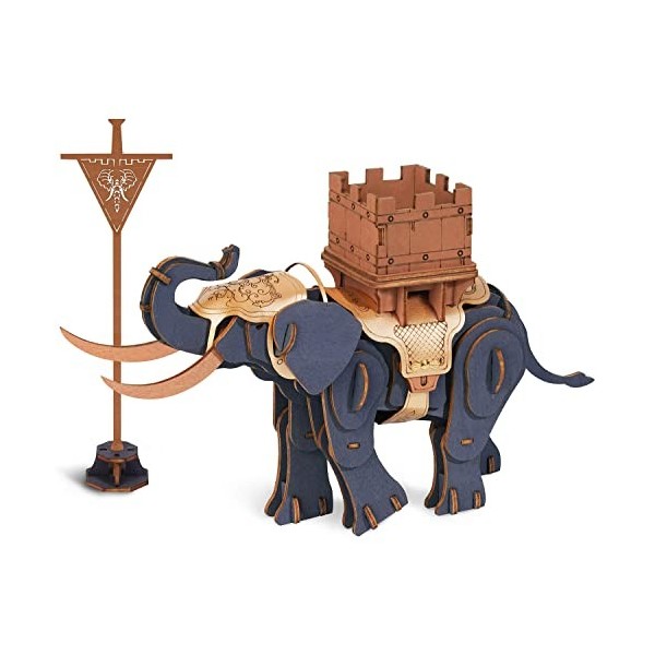 RoWood Puzzle 3D en Bois Éléphant de Guerre - Maquette en Bois a Construire Adultes et Enfants, Cadeaux pour Adultes Et Adole