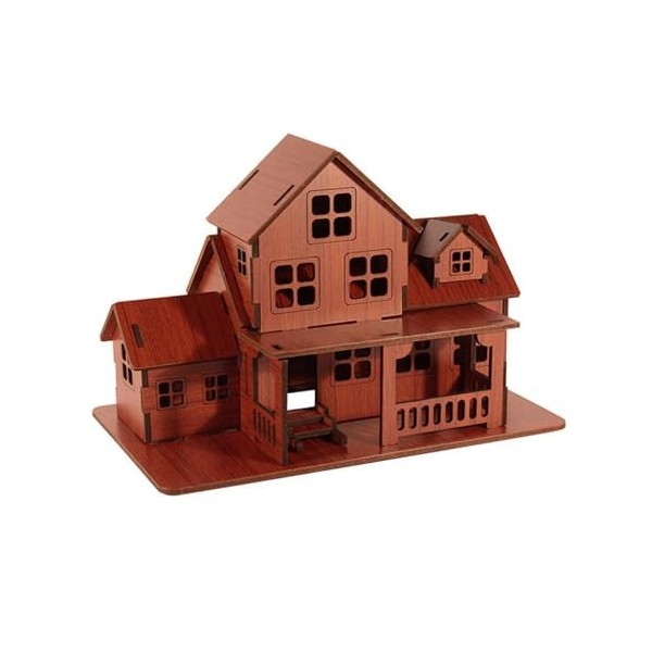 Fonowx Puzzle 3D Maison en Bois, cabane en Bois, bâtiments de Cabine, Kits de Bricolage, Jouet de Construction pour Enfants, 