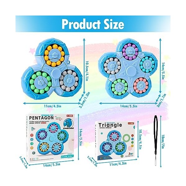 2 pièces Magic Beans IQ Rotation de Cubes de Doigts, compétences en Jouant à des Jeux pour Les Enfants Cubes de Doigt Puzzle 