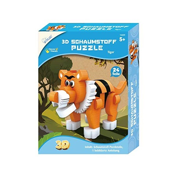 Mammut Spiel & Geschenk Bricolage 3D Tigre Safari Animal en Mousse-Kit Complet avec pièces Instructions français Non Garanti