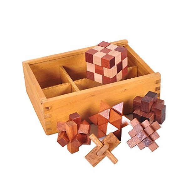 Gracelaza Casse-Tête en Bois Set 6 Pièces - Jouet de Puzzle en Bois - 3D Puzzle en Bois - Jouets pour des Enfants et des Adol