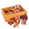 Gracelaza Casse-Tête en Bois Set 6 Pièces - Jouet de Puzzle en Bois - 3D Puzzle en Bois - Jouets pour des Enfants et des Adol