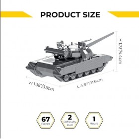 METAL TIME Bulat T-64, Puzzles 3D pour Adultes ou Adolescents, kit de modèle de Puzzle en métal DIY, modèle 3D en métal, Cass