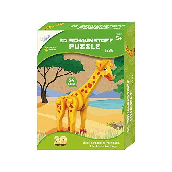 Mammut Spiel & Geschenk Bricolage 3D Girafe Safari, Animal en Mousse, kit Complet avec pièces Instructions français Non Gara