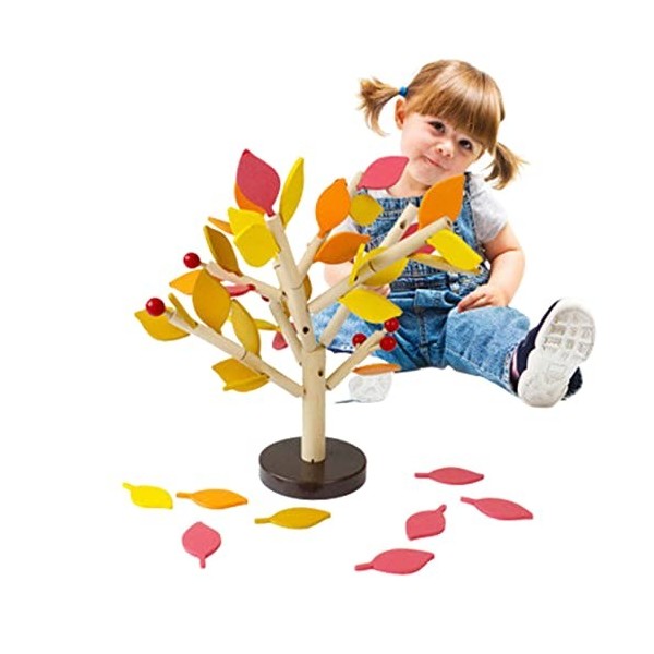 xiaohuangren Puzzle 3D en Bois Feuilles des Arbres Jouets Blocs 3D Arbre Bâtiment en Bois, Educatifs Blocs Construction DIY P