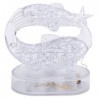Poissons en Cristal 3D avec Base Lumineuse, Assemblage de Bricolage Casse-tête Poissons Jigsaw Puzzle Toy Modèle de Décoratio