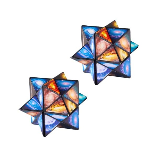 YHNMMNO Cube Casse-tête 3D 2 Pièces Cube 3D Infini Cadeaux Cube Infini Cubes Détoiles Jouets La Créativité Cube Magique Joue