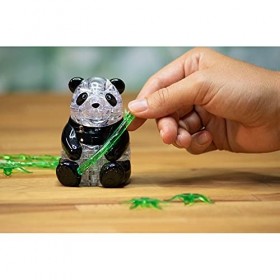 Kinzel-59179 HCM Kinzel Crystal 59179 Puzzle 3D Pandapaar 51 pièces, Gris/Noir