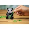 Kinzel-59179 HCM Kinzel Crystal 59179 Puzzle 3D Pandapaar 51 pièces, Gris/Noir