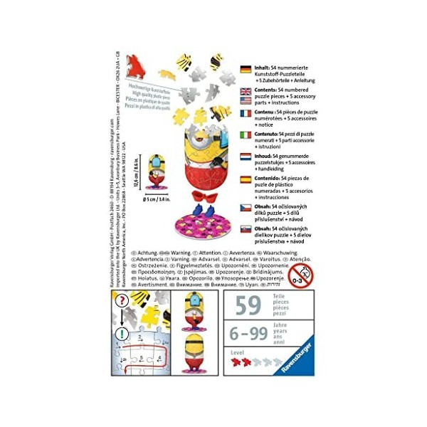 Ravensburger 3D Puzzle- Minion : Roller Skater – Puzzle 3D 54 pièces, 11228