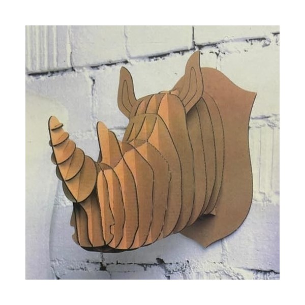 Maquette Murale de Rhinoceros à Assembler en Carton pour Adultes et Enfants - Puzzle 3D Mécanique, Jeu de Bricolage Éducatif,