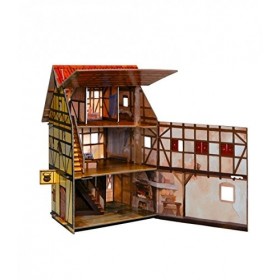 Keranova keranova213&nbsp;14&nbsp;x 12&nbsp;x 19&nbsp;cm Clever Papier Ville médiévale taverne Puzzle 3D