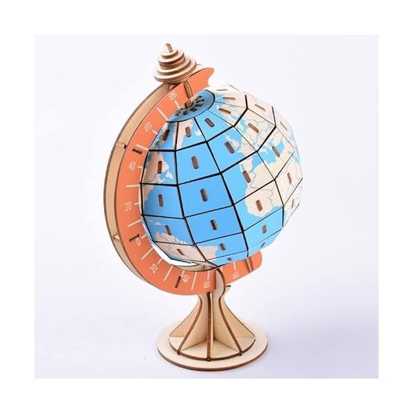 Puzzle 3D,Puzzle en Bois,Puzzle 3D en Bois,Puzzle 3D Terre,Puzzles 3D pour Les Enfants,modèle de Terre DIY 3D Puzzle Globe po