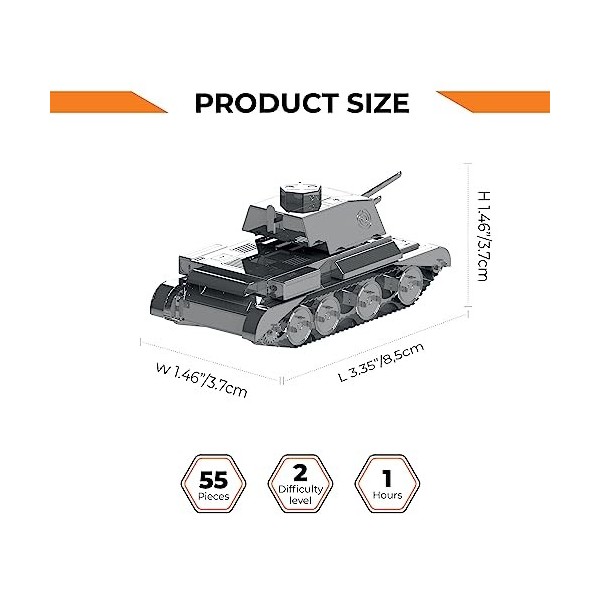 METAL TIME Model Cruiser MK III, 3D Puzzles for Adults Or Teens, DIY Metal Puzzle Model Kit, 3D Metal Model Brain Teaser Puzz