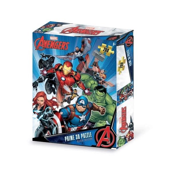 Grandi Giochi Avengers Puzzle lenticulaire Vertical, avec 200 pièces incluses et Emballage avec Effet 3D-PUA02000, PUA02000