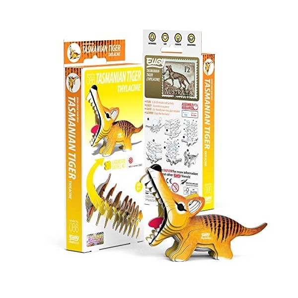 EUGY 086 Tigre de Tasmanie Eco-Friendly 3D Paper Puzzle