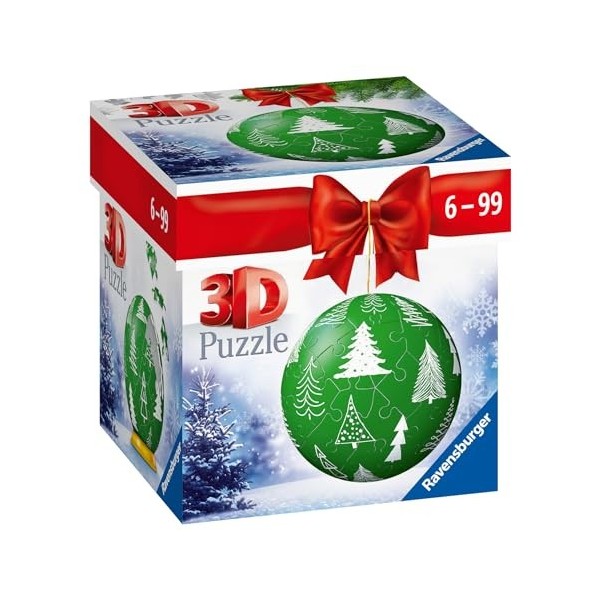 Ravensburger Boule de Noël Verte – Boule Puzzle 3D pour Enfants à partir de 6 Ans – 54 pièces