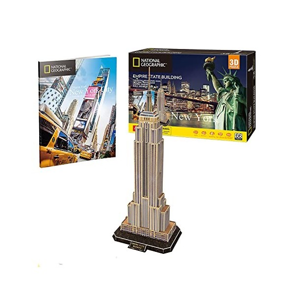 National Geographic - Puzzle 3D Enfant Empire State: Construction Adulte Et Construction Enfant +8 Ans | Puzzles 3D | 66 Pièc