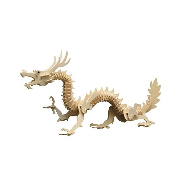 Pebaro 857/6 Kit de Construction en Bois Dragon Chinois 3D Puzzle Fantasy Kit de modélisme Bricolage avec Bois Puzzle en Bois