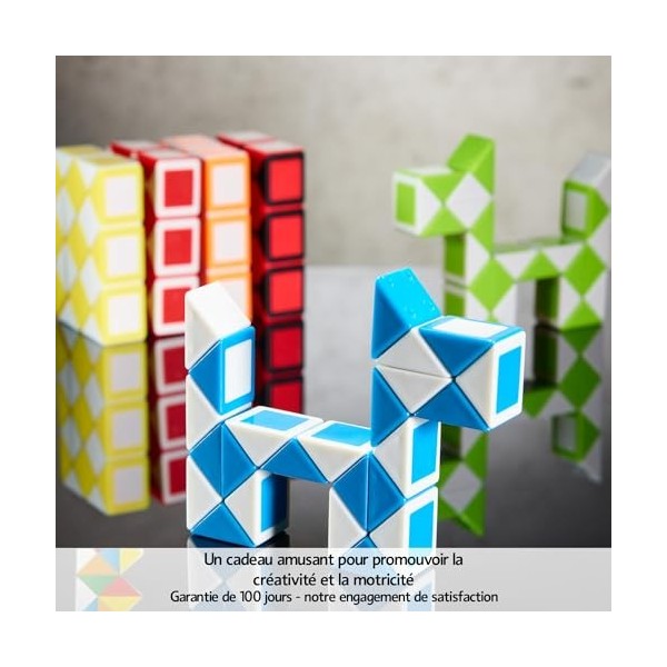 CUBIDI® Original 6 Mini Serpents Magiques - avec 24 Blocs | Jouets dactivité et de développement | Cadeau danniversaire idé