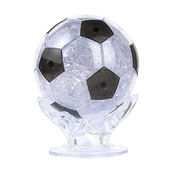 Luxylei 3D Puzzle Football Jigsaw 77 pcs DIY Assembly Football Cristal Modèle Jouet avec Flash Light DIY Modèle Cristal Casse