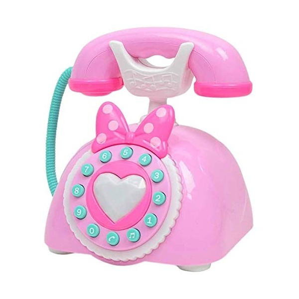 Sitrda Jouet éducatif vintage en plastique pour enfants avec téléphone fixe - Jouet éducatif amusant - Cadeau danniversaire 