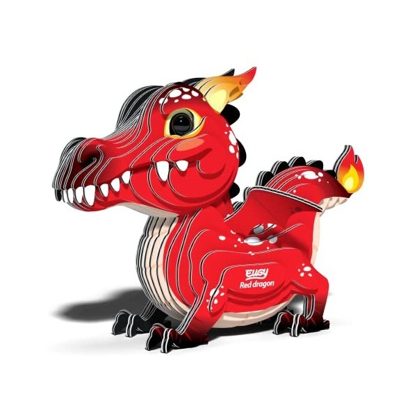 EUGY 085 Red Dragon Puzzle écologique en papier 3D