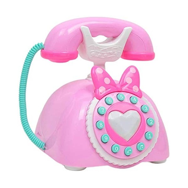 Sitrda Jouet éducatif vintage en plastique pour enfants avec téléphone fixe - Jouet éducatif amusant - Cadeau danniversaire 