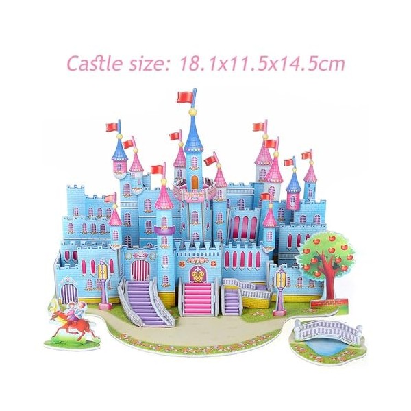 SUNSK 3D Puzzle Château Fille Château Briques Princesse Château Jouets de Construction créatifs Jouets éducatifs Cadeaux pour