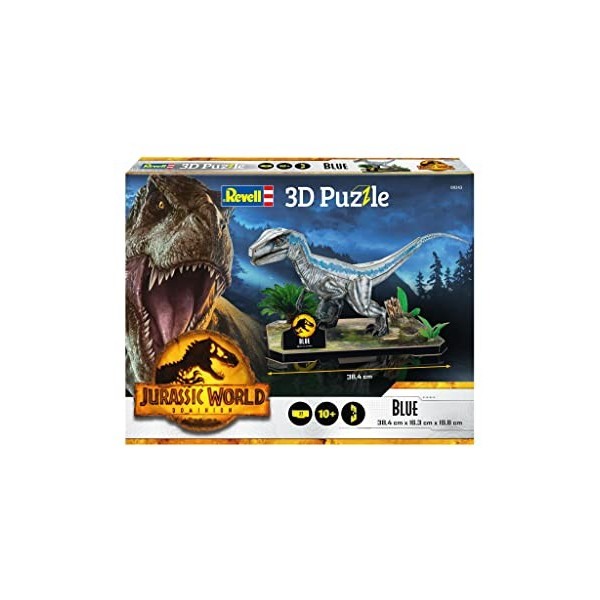 Revell 00243 Jurassic World-Puzzle 3D Bleu Dinosaurs Rompecabezas, Multicolor