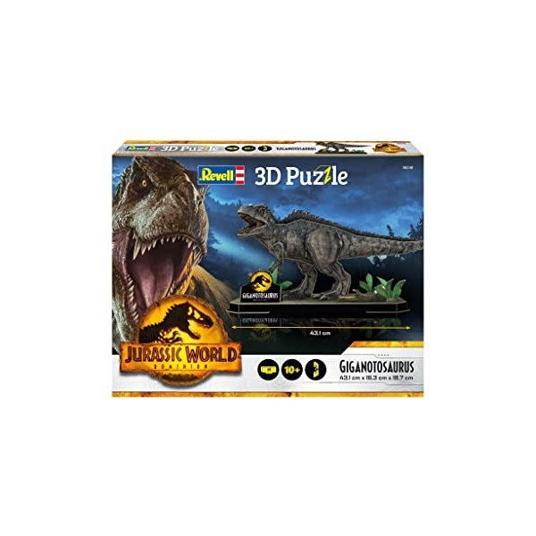 Revell 00240 Jurassic World-Puzzle 3D Giganotosaure Giganotosaurus Rompecabezas, Multicolor