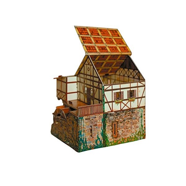 Keranova keranova245 16 x 14 x 15 cm Clever Papier Ville médiévale Puzzle 3D Moulin à Eau