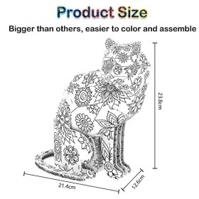 CHEVVY Puzzle 3D Animaux Enfant Jeux Creatif Coloriage 3D Kit de Coloriage de Puzzle Activites Manuelles pour Enfants et Adul