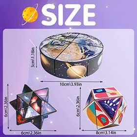 YOUYIKE 3D Cube Magique Kit pour Enfants et Adultes,Cube Magique Infini Cube Magique du Ciel Etoilé Speed Cube Créatif Tourna