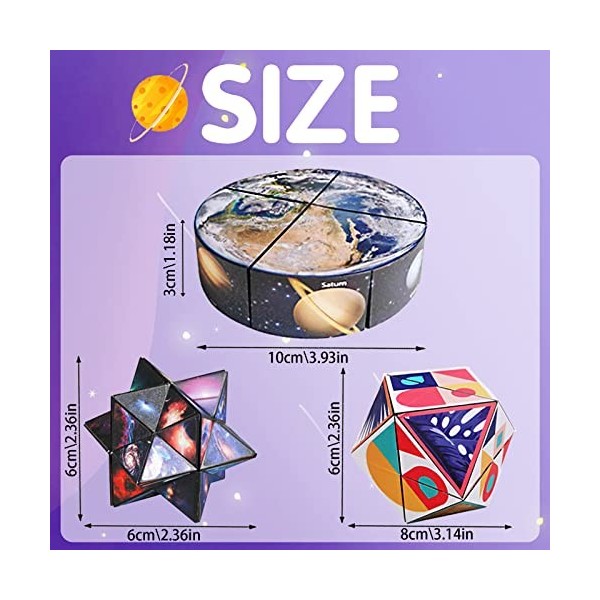 YOUYIKE 3D Cube Magique Kit pour Enfants et Adultes,Cube Magique Infini Cube Magique du Ciel Etoilé Speed Cube Créatif Tourna