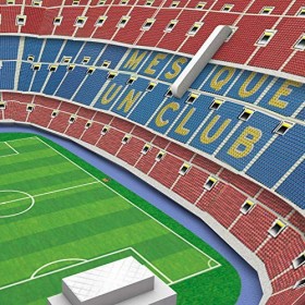 Kick Off- 34010 - Puzzle 3D Mini Stade NOU Camp 2019, Multicolore - version espagnole