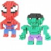 Miniature Building Blocks Puzzle Spider Figurines daction Hulk Cartoon DIY Modèle 3D Mini Puzzle Enfants Jouets éducatifs po