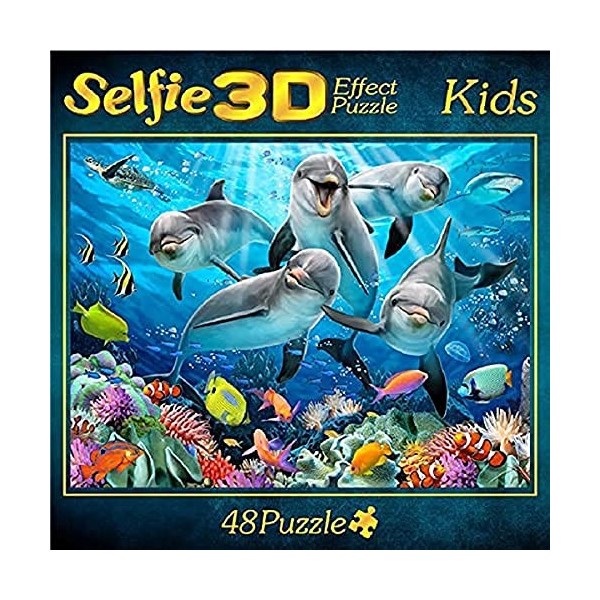 Selfie 3D Effect Puzzle Kids Motiv Delfin 48 Teile