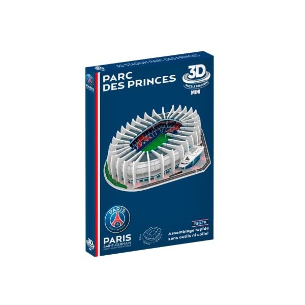 Megableu- Mini Puzzle Stade Parc des Princes 3D-Equipe de Football du Paris Saint Germain-52 Pièces-A Monter Seul, en Famille