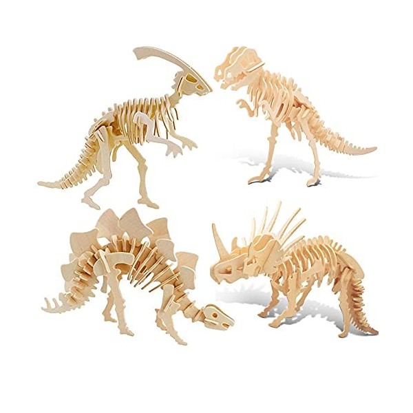 Puzzle 3D,Puzzle en Bois,Puzzle 3D en Bois,Puzzle 3D Dinosaure,Puzzles 3D pour Adultes ou Enfants,Modèle Dinosaure DIY 3D,Jou