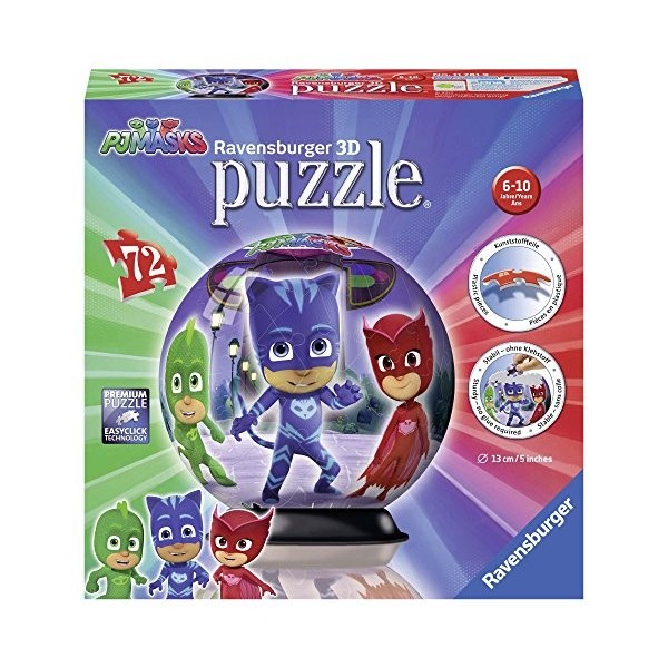 Ravensburger - Puzzle 3D Ball 72 p - Pyjamasques - 11781