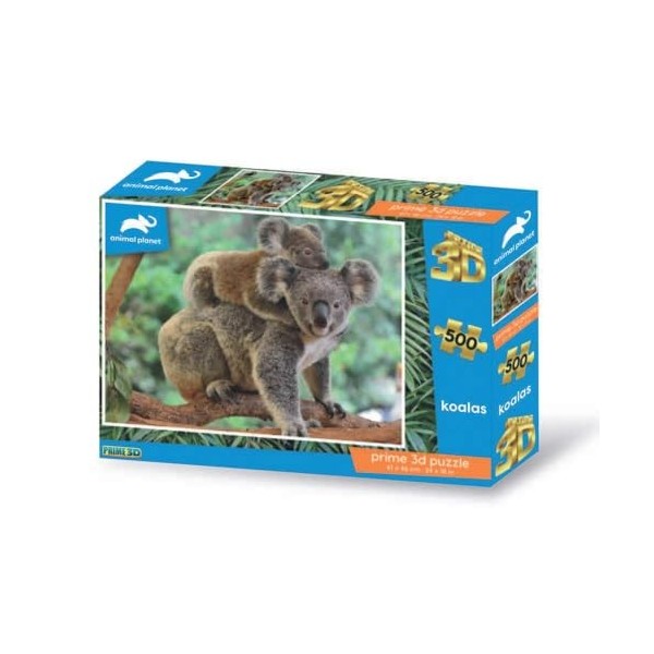 Grandi Giochi Discovery Koala Puzzle lenticulaire Horizontal avec 500 pièces incluses et Emballage avec Effet 3D-PU202000, PU