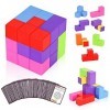 Ulikey Blocs de Construction Magnétique, Magique Cube de Construction Jouets avec 7 Bricks + 54 Cartes, 3D Puzzle Cube Jeu d