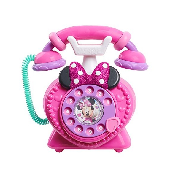 Just Play – Téléphone rotatif Disney Junior Minnie Mouse avec lumières et sons, pour enfants, multicolore, taille S